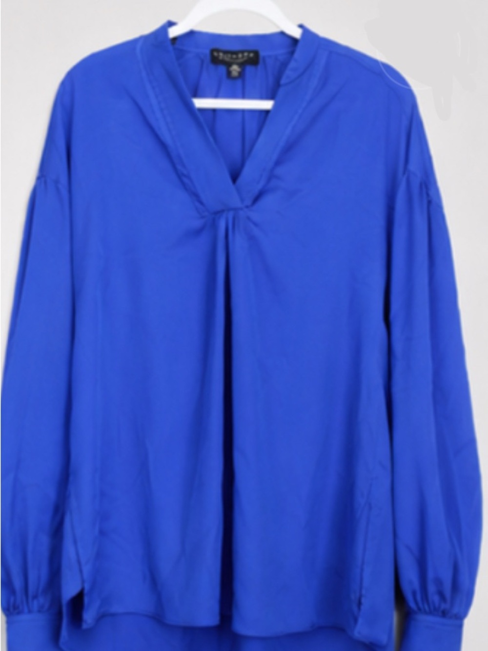 Laundry By Shelli Segal Royal Blue V-Neck Long Sleeve Blouse